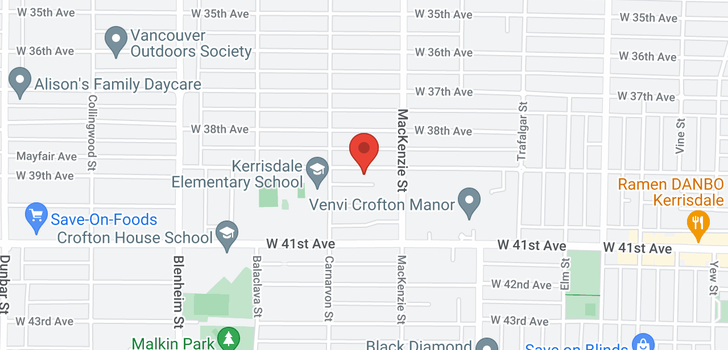 map of 2952 W 39TH AVENUE